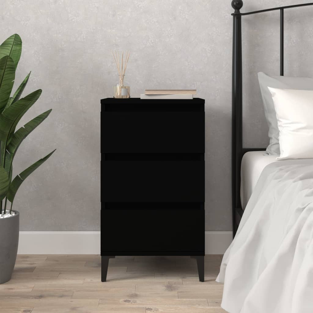 vidaXL Nachttisch Schwarz 40x35x70 cm Holzwerkstoff