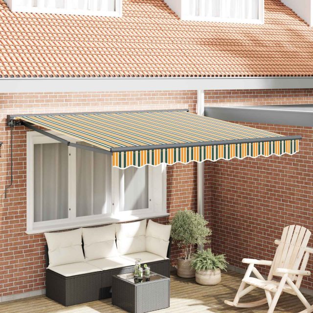 vidaXL Markisenrahmen Grün und Gelb 350 x 250 cm