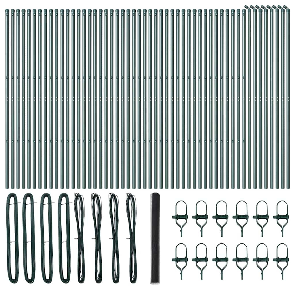 vidaXL Bodenmontierter Sechseckzaun 100 x 1,5 m Grau Netz