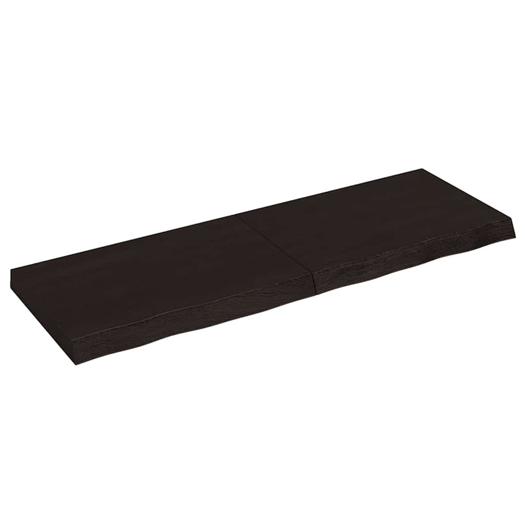 vidaXL Tischplatte Dunkelbraun 120x40x(2-6)cm Massivholz Eiche