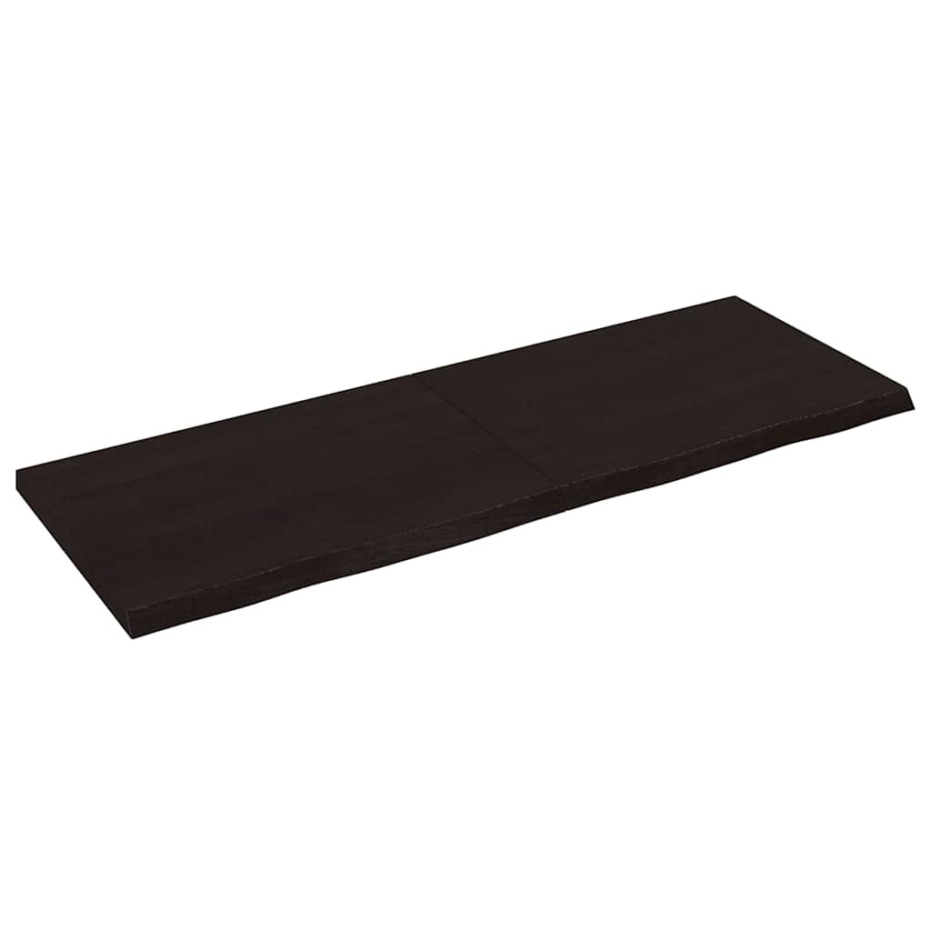 vidaXL Tischplatte Dunkelbraun 140x50x(2-4)cm Massivholz Eiche