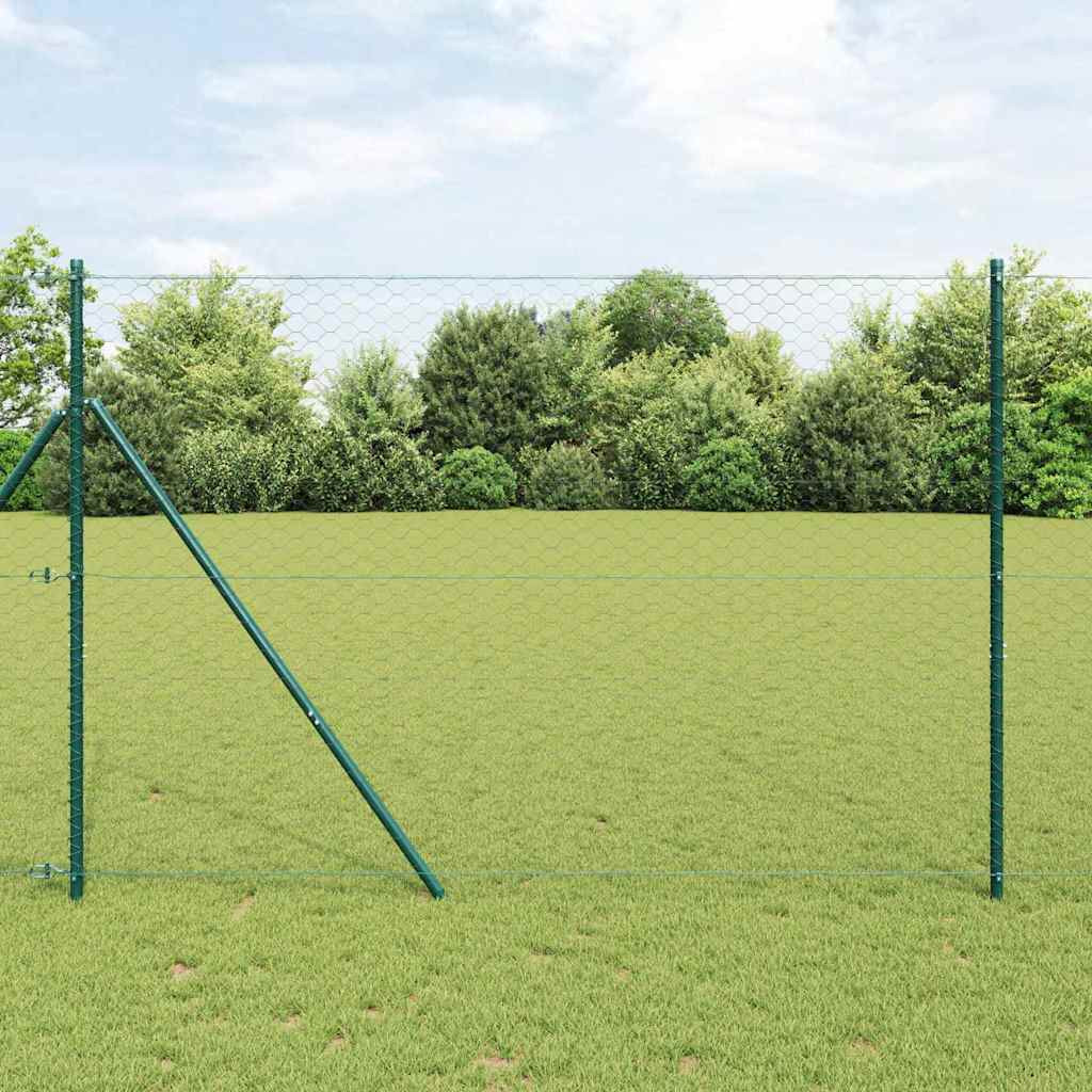 vidaXL Bodenmontierter Sechseckzaun 100 x 1,5 m Grau Netz
