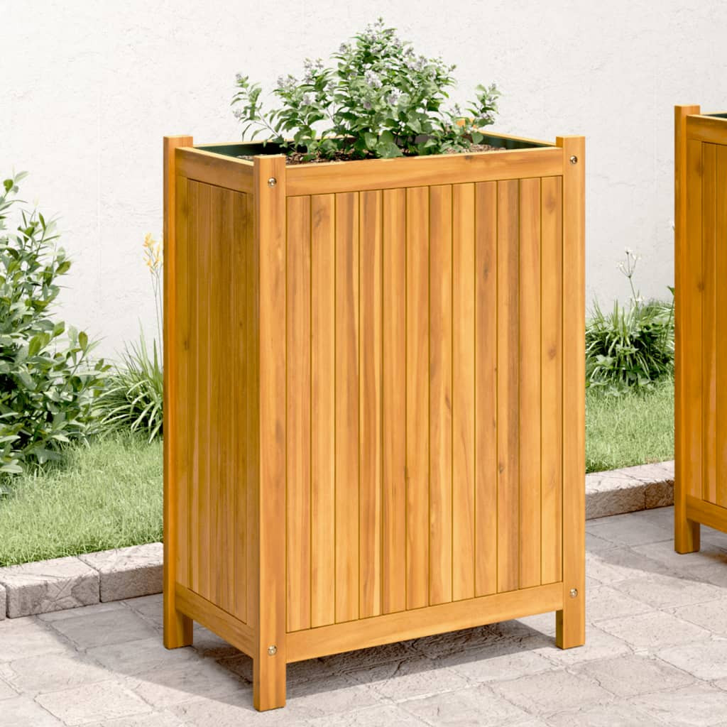 vidaXL Pflanzkübel mit Einlage 54x31x75 cm Massivholz Akazie