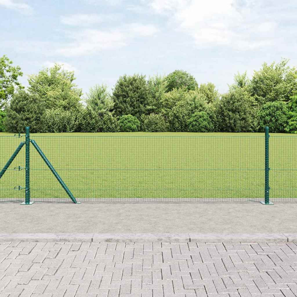 vidaXL Geschweißter Drahtzaun mit Betonsockel 10 x 0,5 m Grün Netz