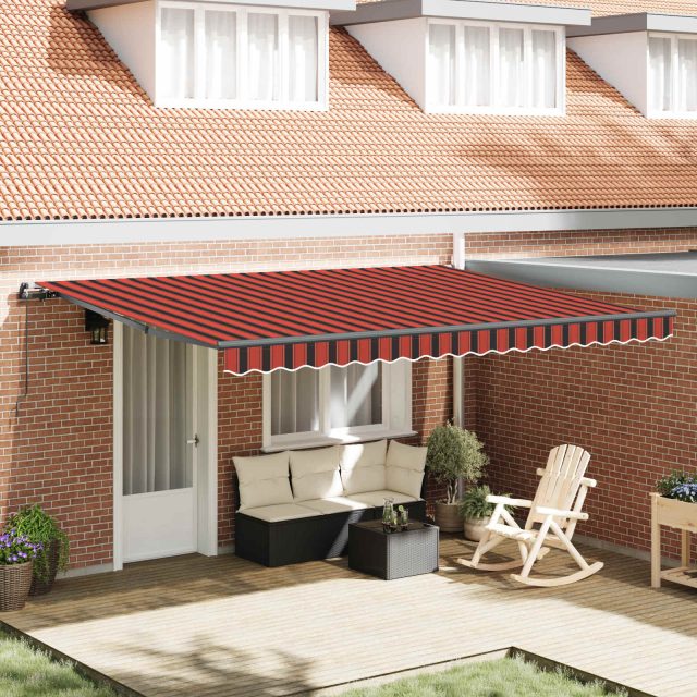vidaXL Ausziehbare Markise Orange und Braun 450 x 300 cm