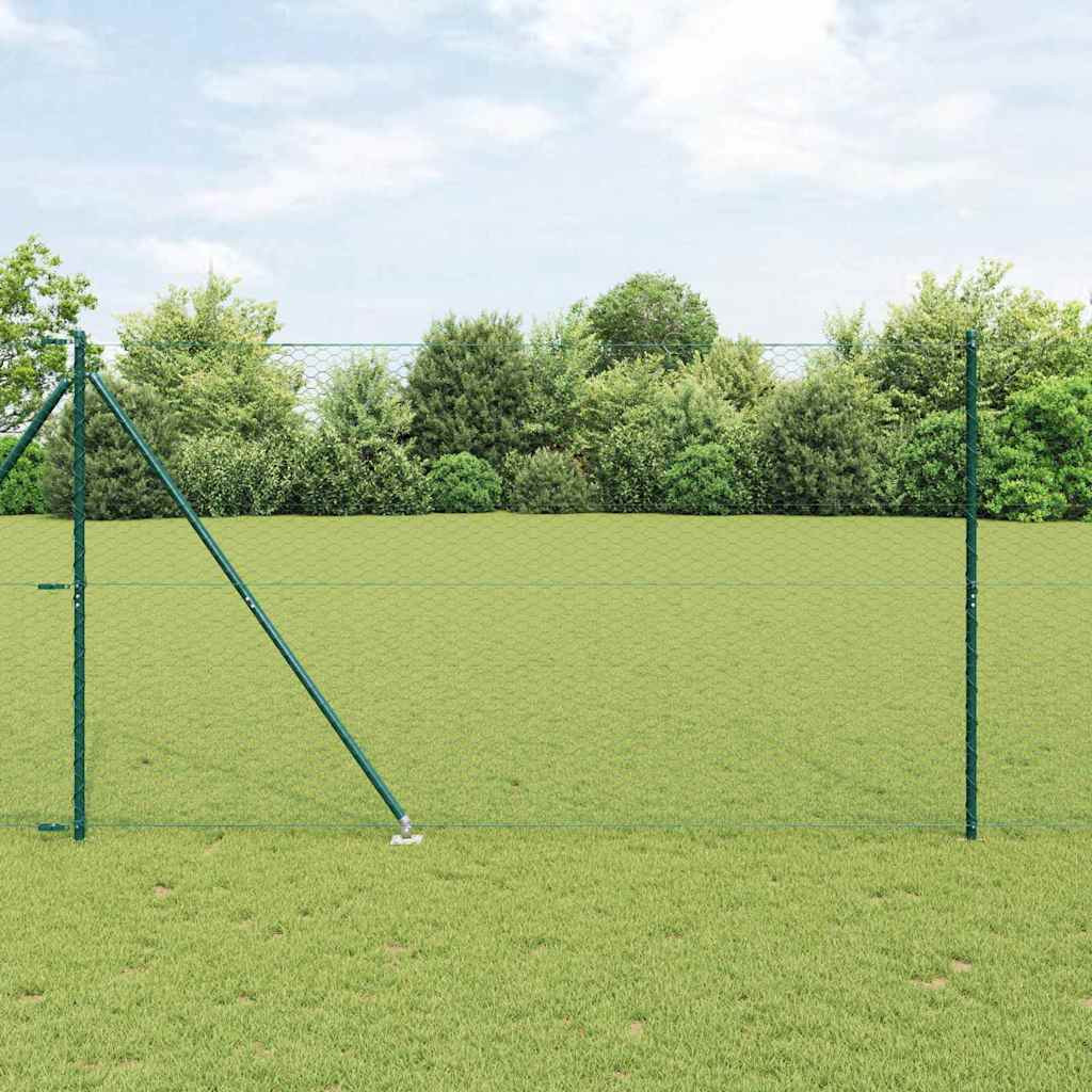 vidaXL Sechseckzaun mit Pfosten 50 x 1,5 m PVC-beschichteter Stahl