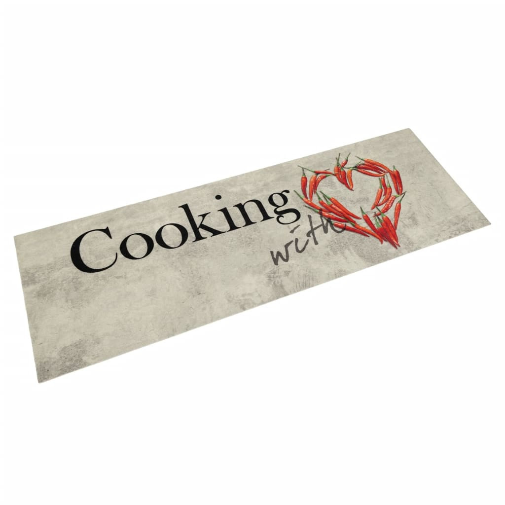 vidaXL Küchenteppich Waschbar Paprika 60x180 cm Samt