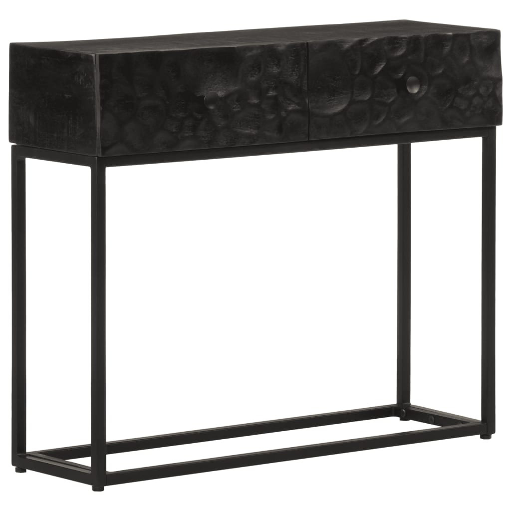 vidaXL Konsolentisch Schwarz 90x30x76 cm Massivholz Mango und Eisen