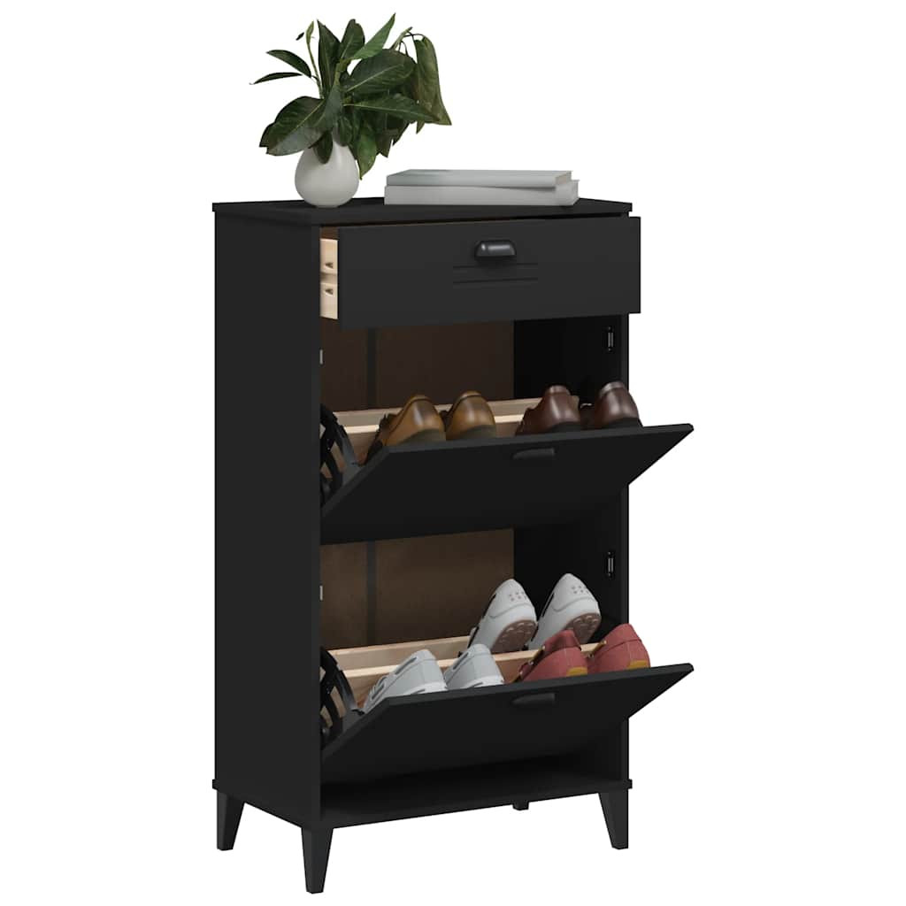 vidaXL Schuhschrank VIKEN Schwarz Holzwerkstoff