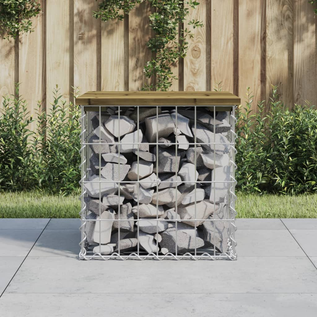 vidaXL Gartenbank aus Gabionen 43x44x42 cm Kiefernholz Imprägniert