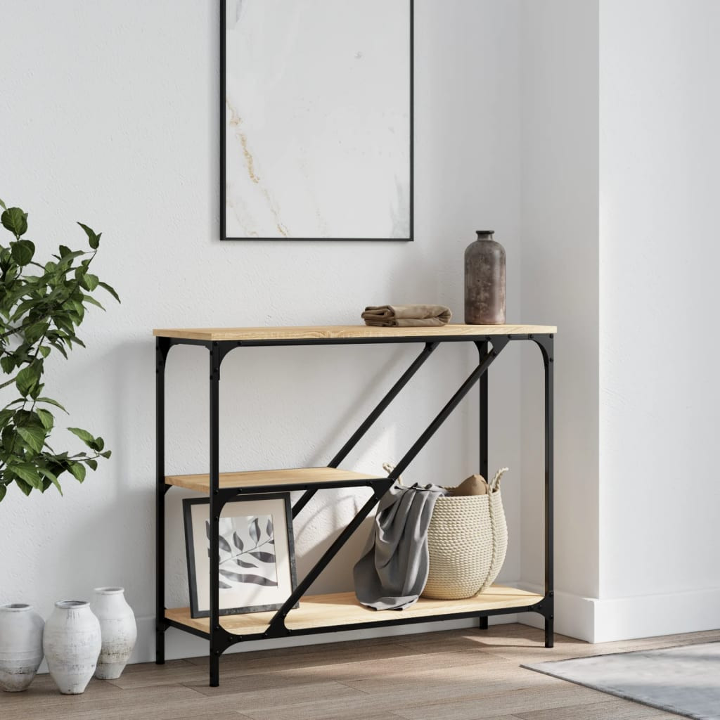vidaXL Konsolentisch Sonoma-Eiche 88,5x30x75 cm Holzwerkstoff