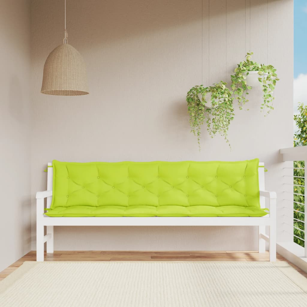 vidaXL Gartenbank-Auflagen 2 Stk. Hellgrün 200x50x7 cm Oxford-Gewebe