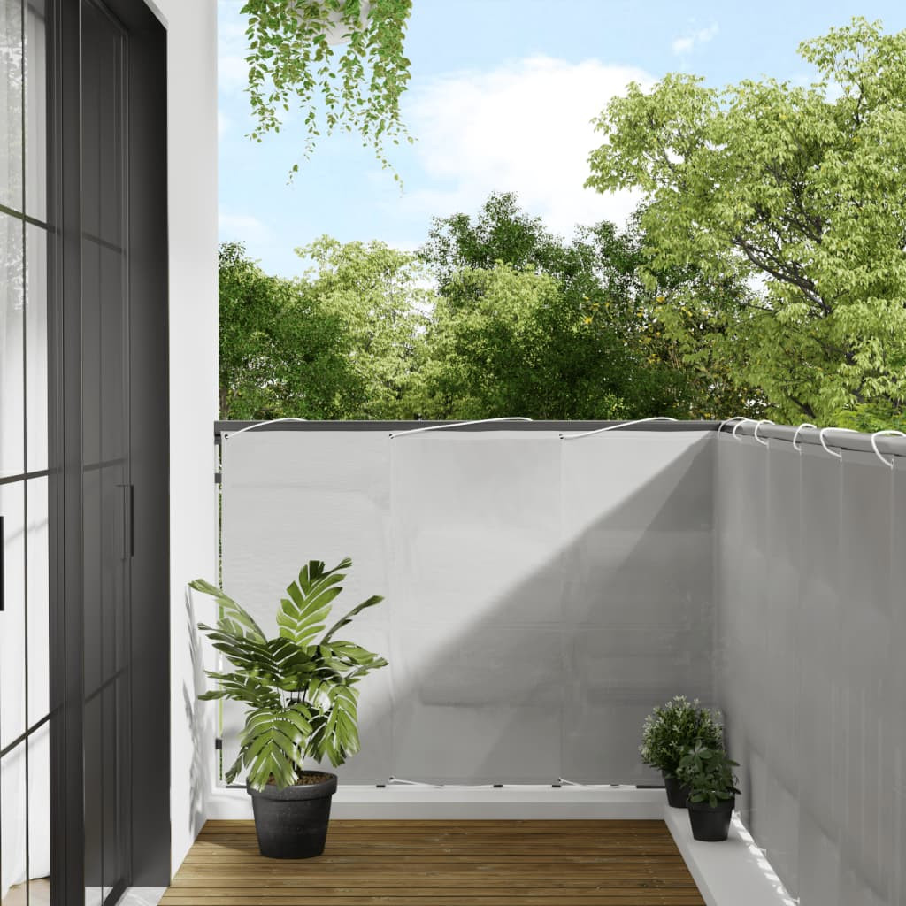 vidaXL Balkon-Sichtschutz Hellgrau 120x700 cm 100 % Polyester-Oxford