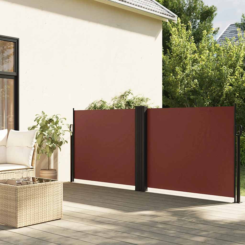 vidaXL Seitenmarkise Ausziehbar Braun 120x1000 cm