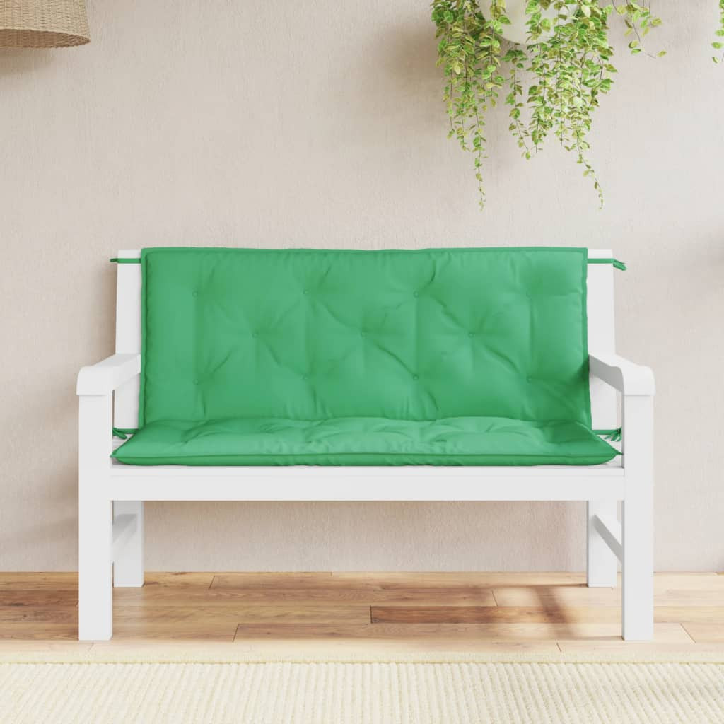 vidaXL Gartenbank-Auflagen 2 Stk. Grün 120x50x7 cm Oxford-Gewebe