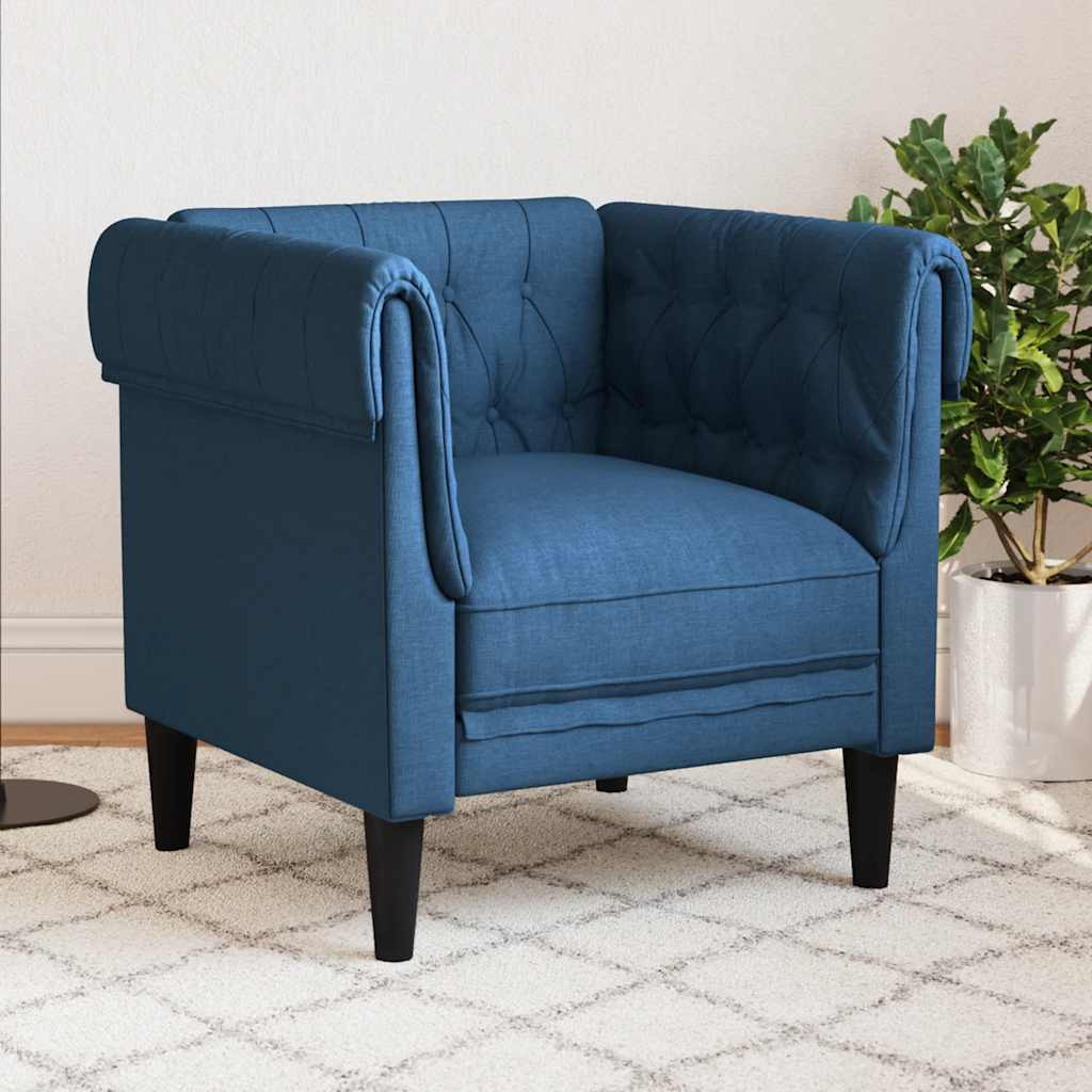 vidaXL Chesterfield-Sessel Blau Stoff