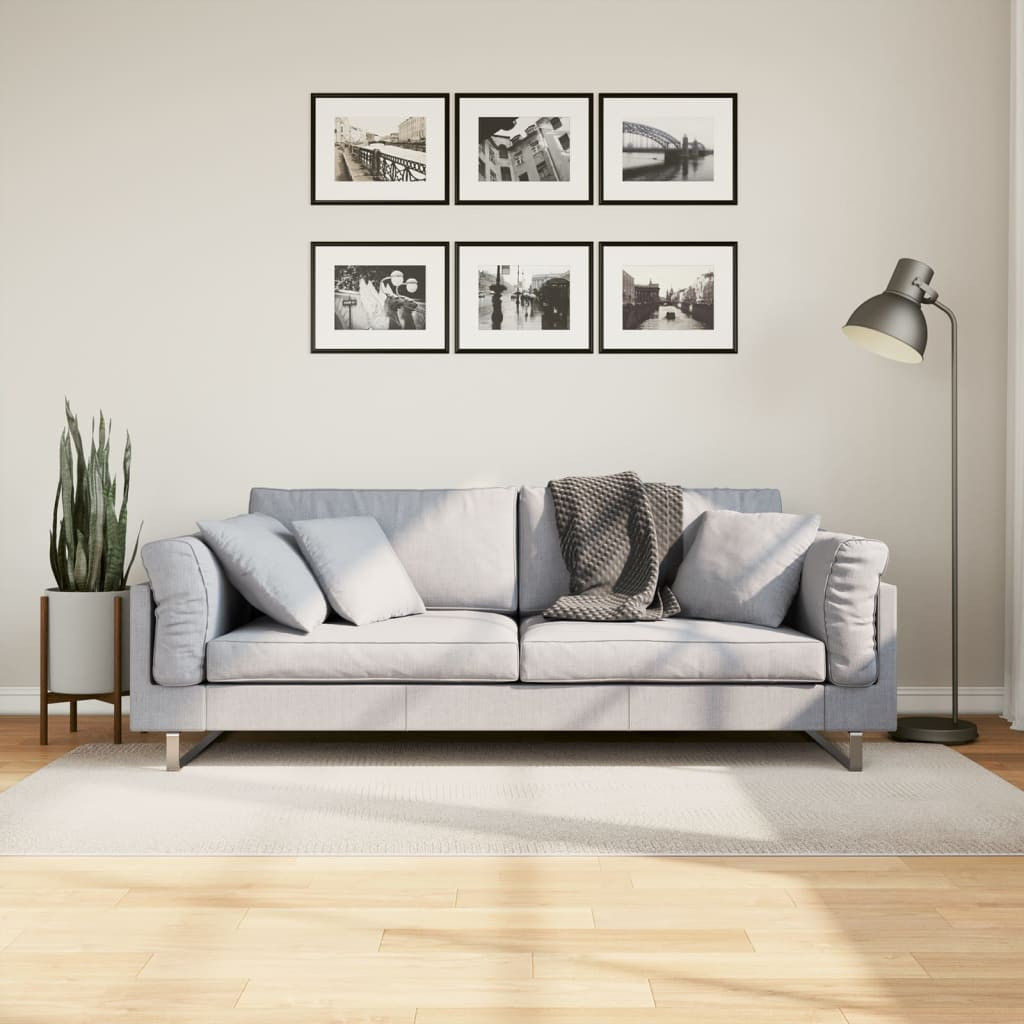 vidaXL Teppich IZA Kurzflor Skandinavischer Look Creme 100x200 cm