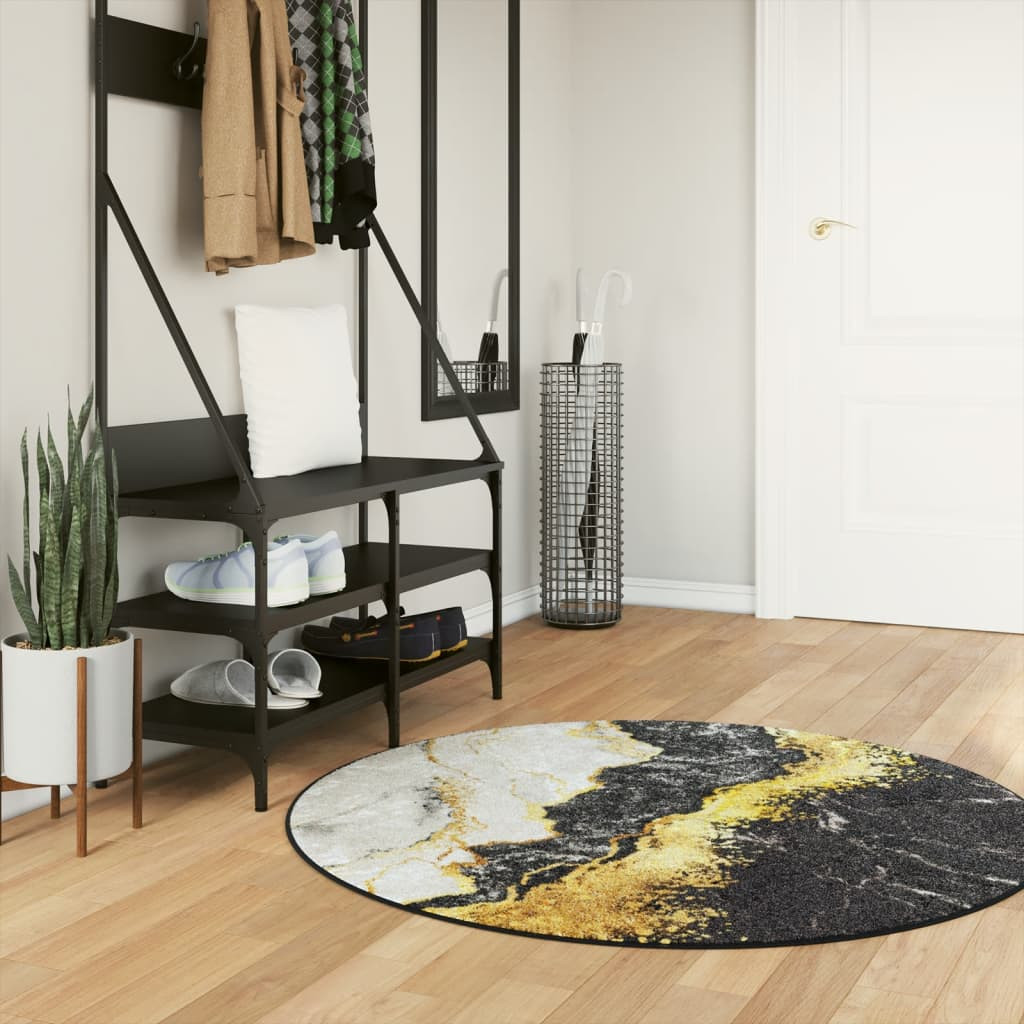 vidaXL Teppich Waschbar Mehrfarbig Ø 120 cm