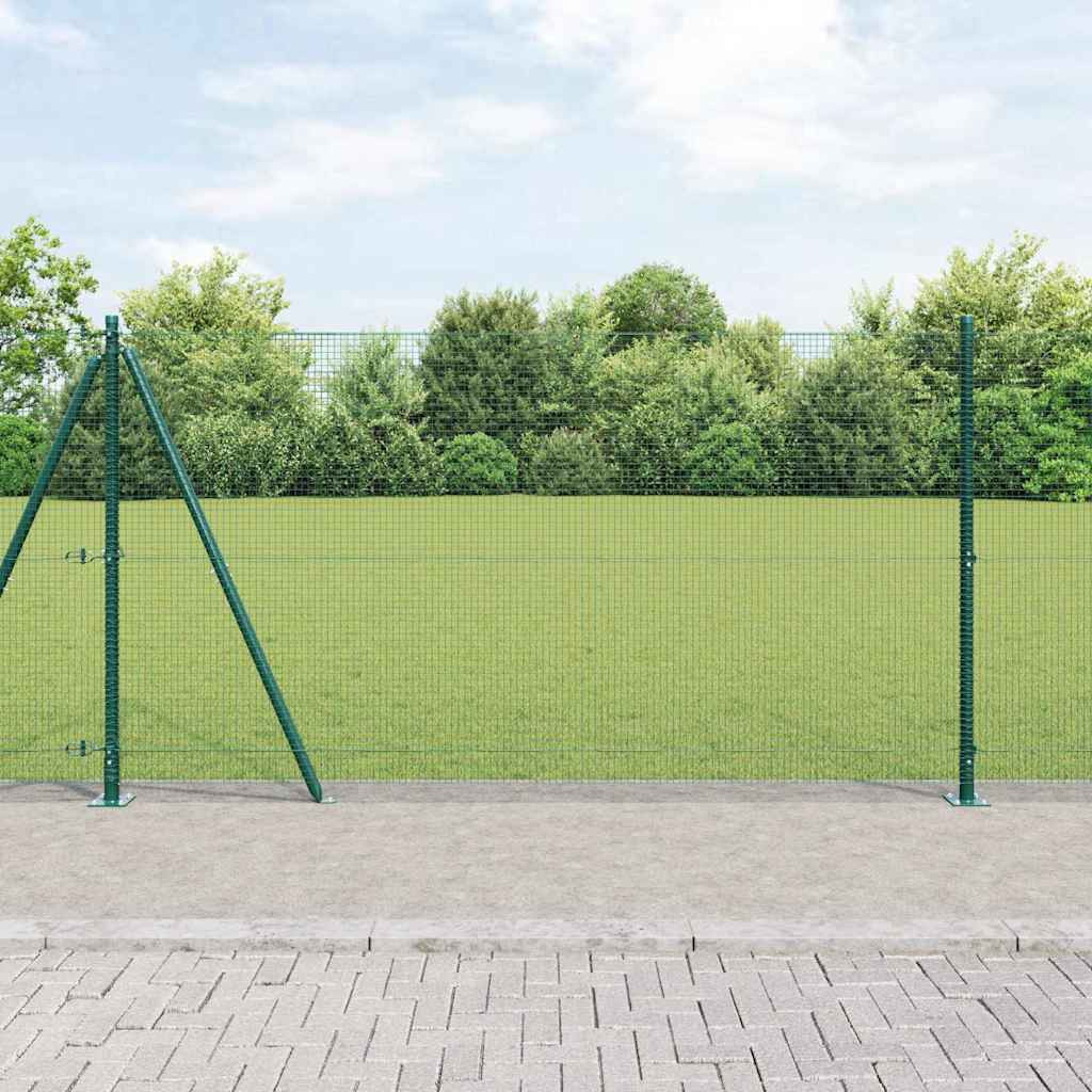 vidaXL Geschweißter Drahtzaun mit Betonsockel 10 x 1,2 m Grün Netz