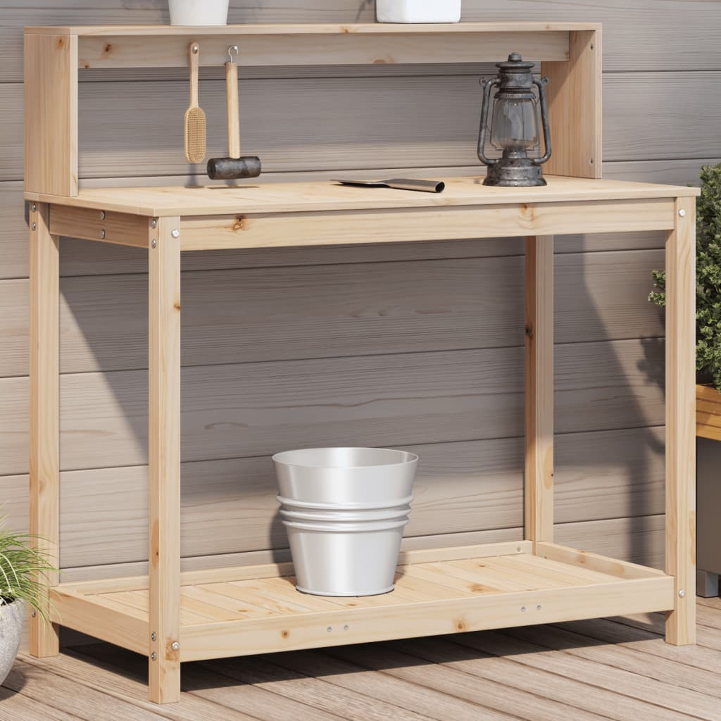 vidaXL Pflanztisch mit Ablagen 108x50x109,5 cm Massivholz Kiefer