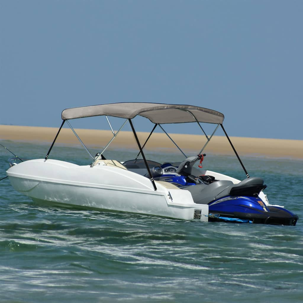 vidaXL 3-Bow Bimini-Top Grau 183x140x137 cm