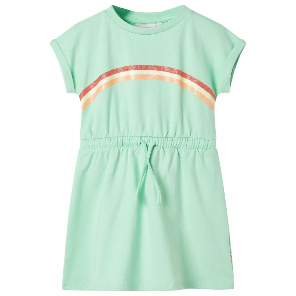 Kinderkleid mit Kordelzug Hellgrün 128