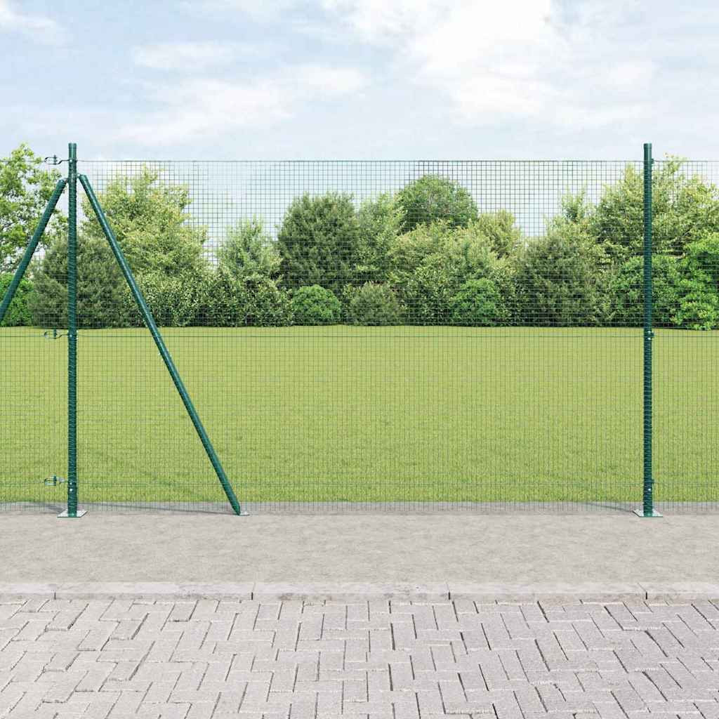 vidaXL Geschweißter Drahtzaun mit Betonsockel 10 x 1,4 m Grün Netz