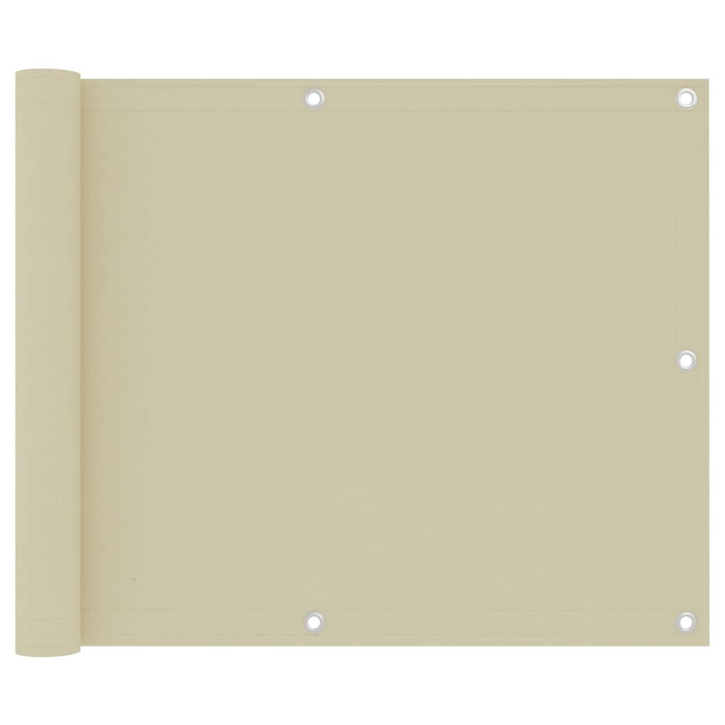 vidaXL Balkon-Sichtschutz Creme 75x300 cm Oxford-Gewebe