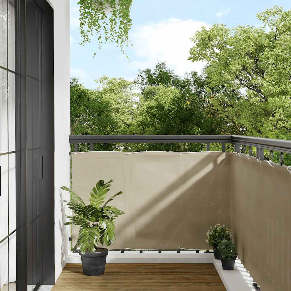vidaXL Balkon-Sichtschutz Beige 90x800 cm 100 % Polyester-Oxford