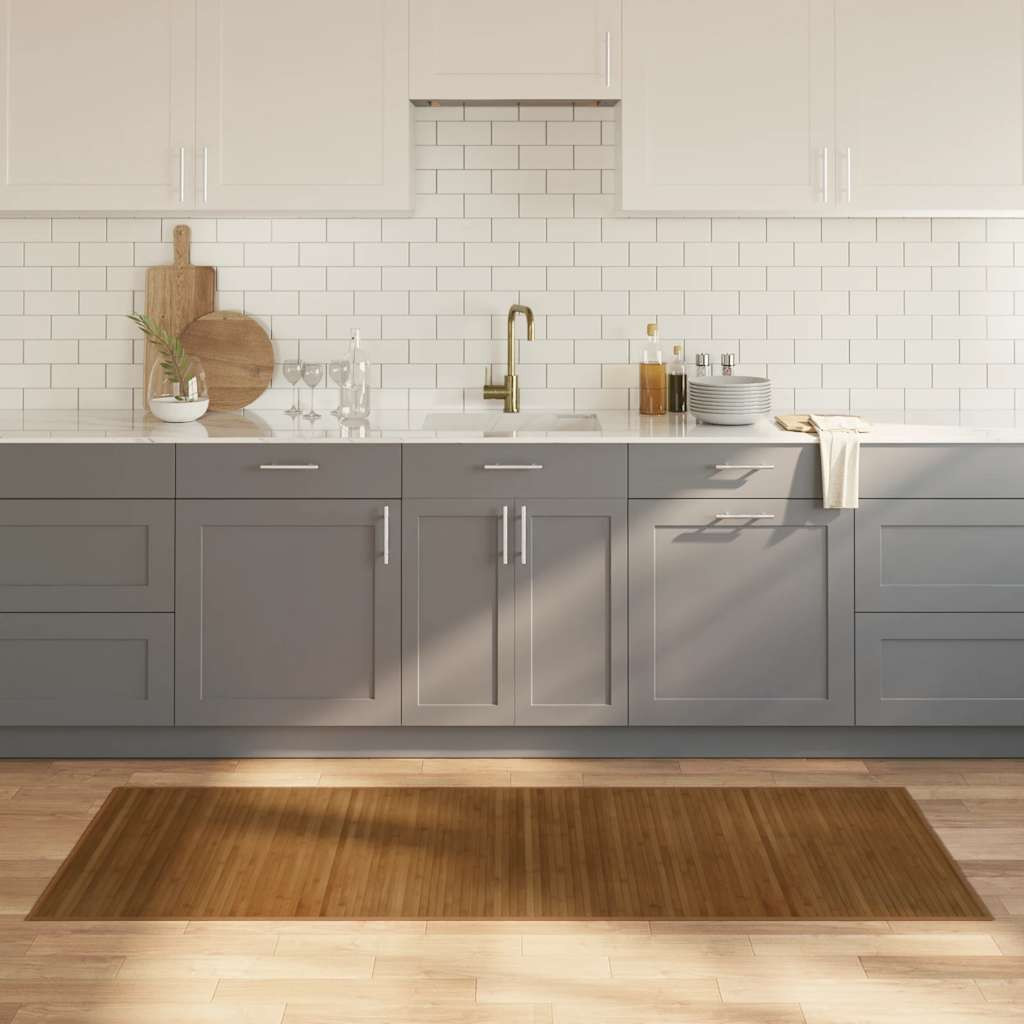 vidaXL Teppich Rechteckig Braun 80x200 cm Bambus