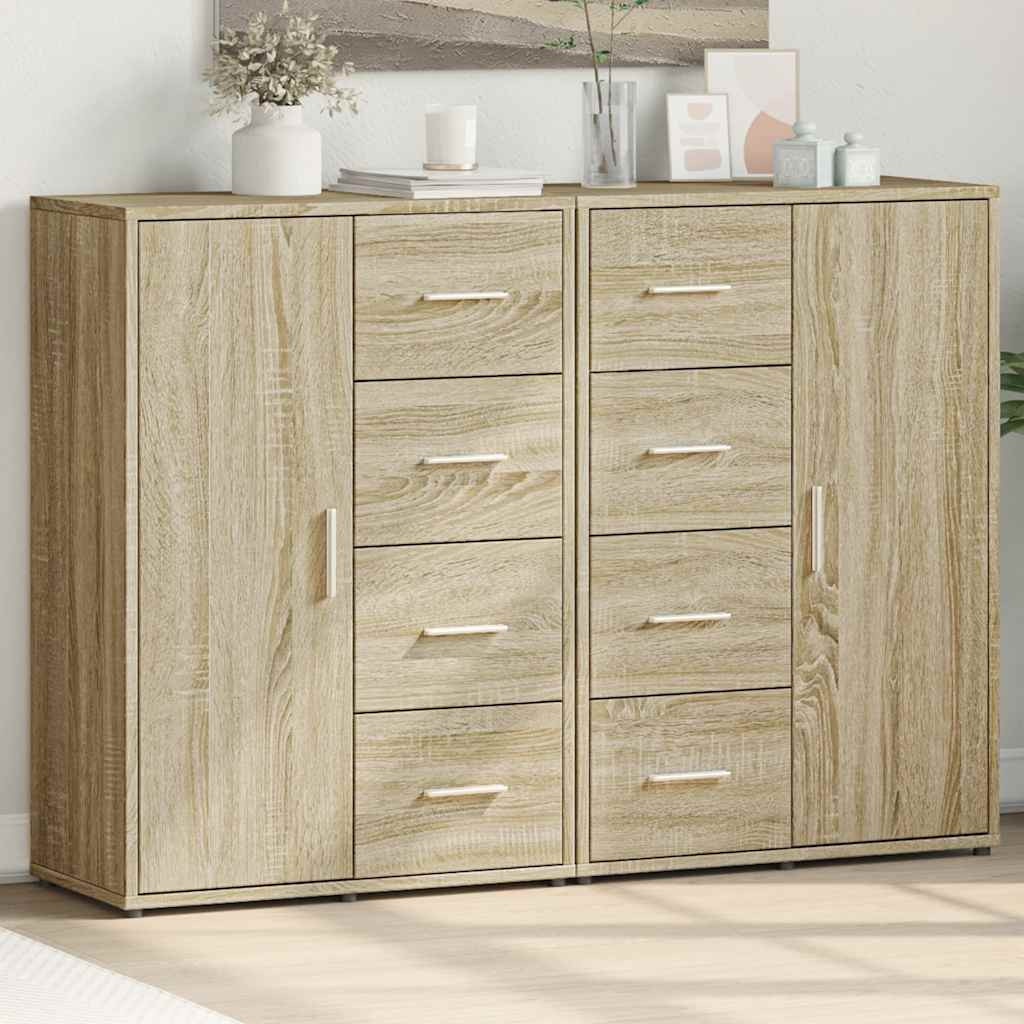 vidaXL Sideboards 2 Stk. Sonoma-Eiche 60x31x84 cm Holzwerkstoff