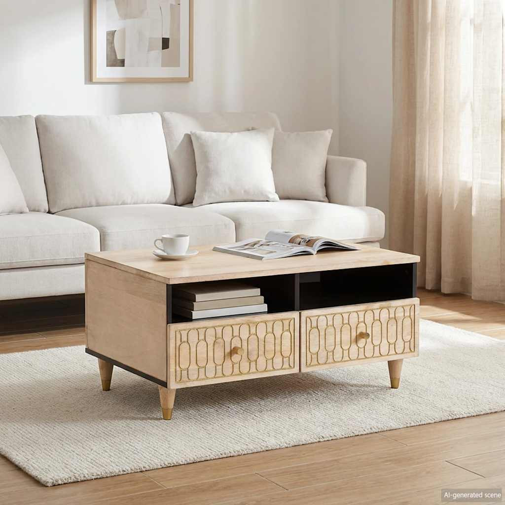 vidaXL Couchtisch 80x54x40 cm Massivholz Mango