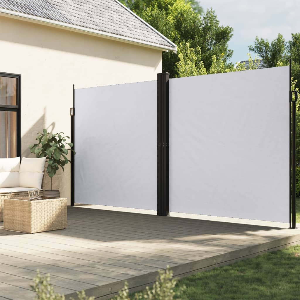 vidaXL Seitenmarkise Ausziehbar Weiß 200x1200 cm