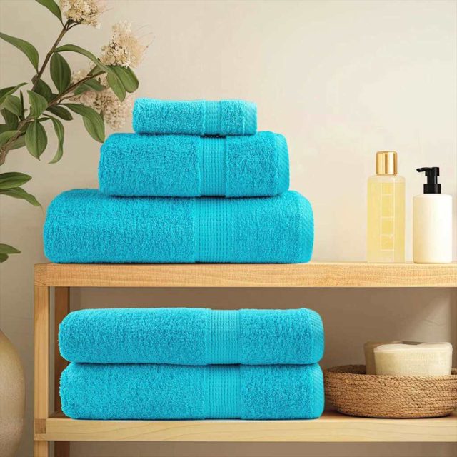 vidaXL Gästetuch SOLUND 4 Stk. Türkis 15 x 21 cm 550 gsm
