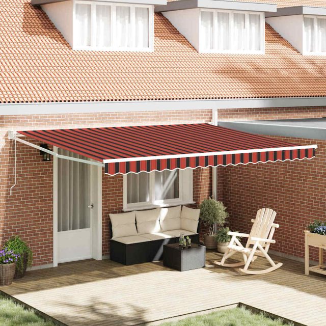 vidaXL Ausziehbare Markise Orange und Braun 450 x 300 x 165 cm
