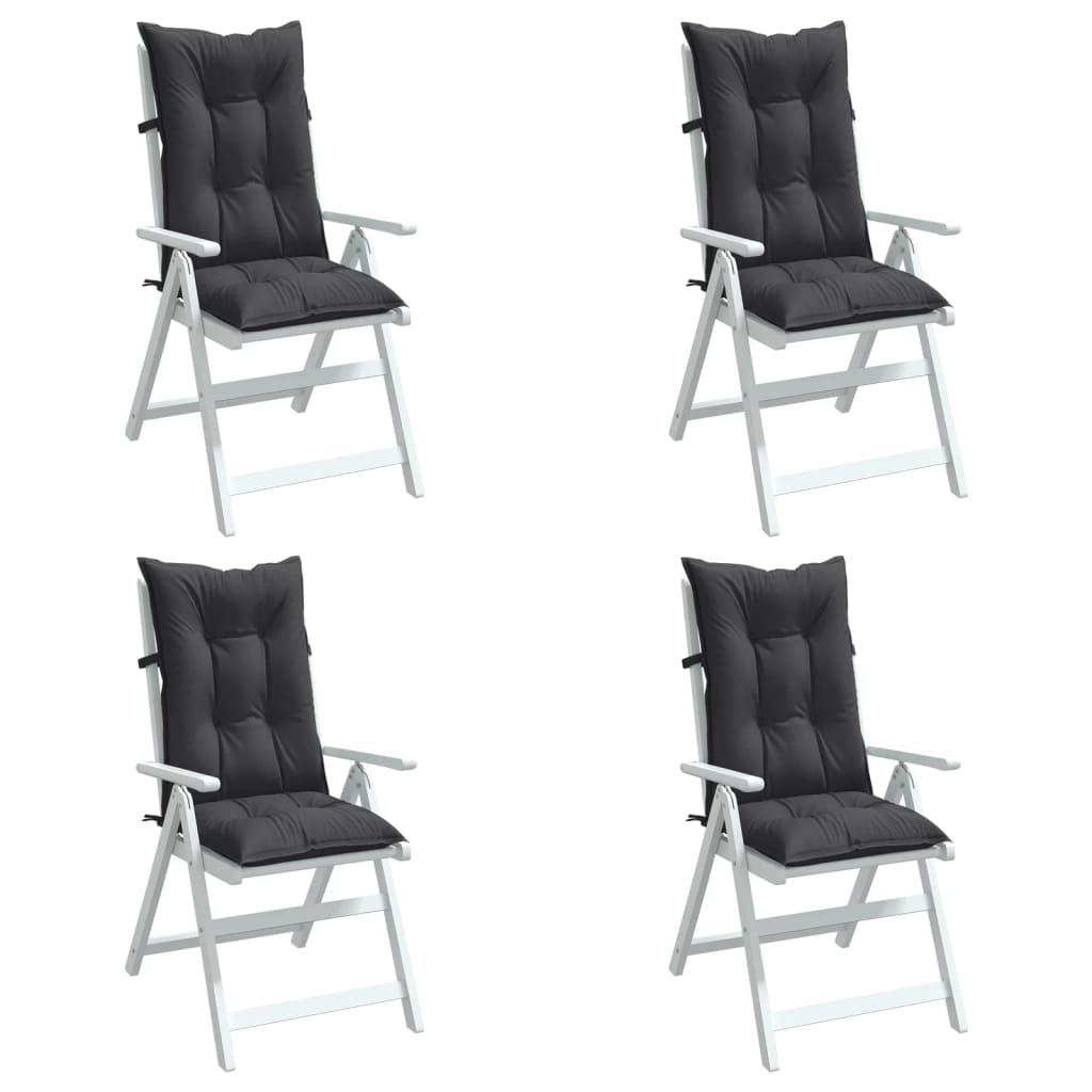 vidaXL Hochlehner-Auflagen 4 Stk. Melange Anthrazit 120x50x7 cm Stoff