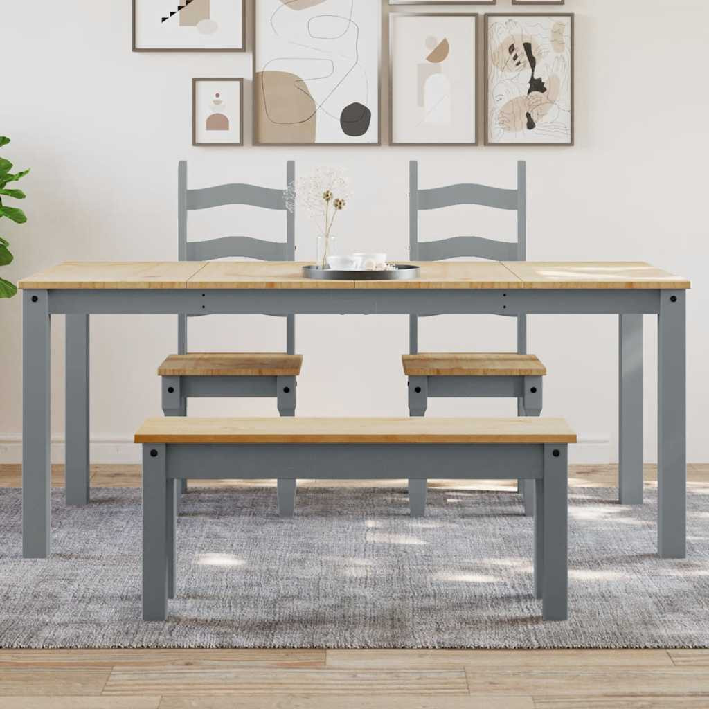 vidaXL Esstisch PANAMA Grau 180x90x75 cm Massivholz Kiefer