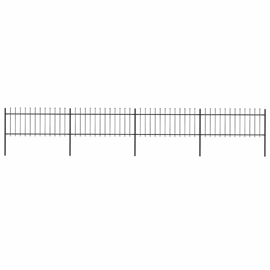 vidaXL Gartenzaun mit Speerspitze Stahl 671 x 80 cm Schwarz
