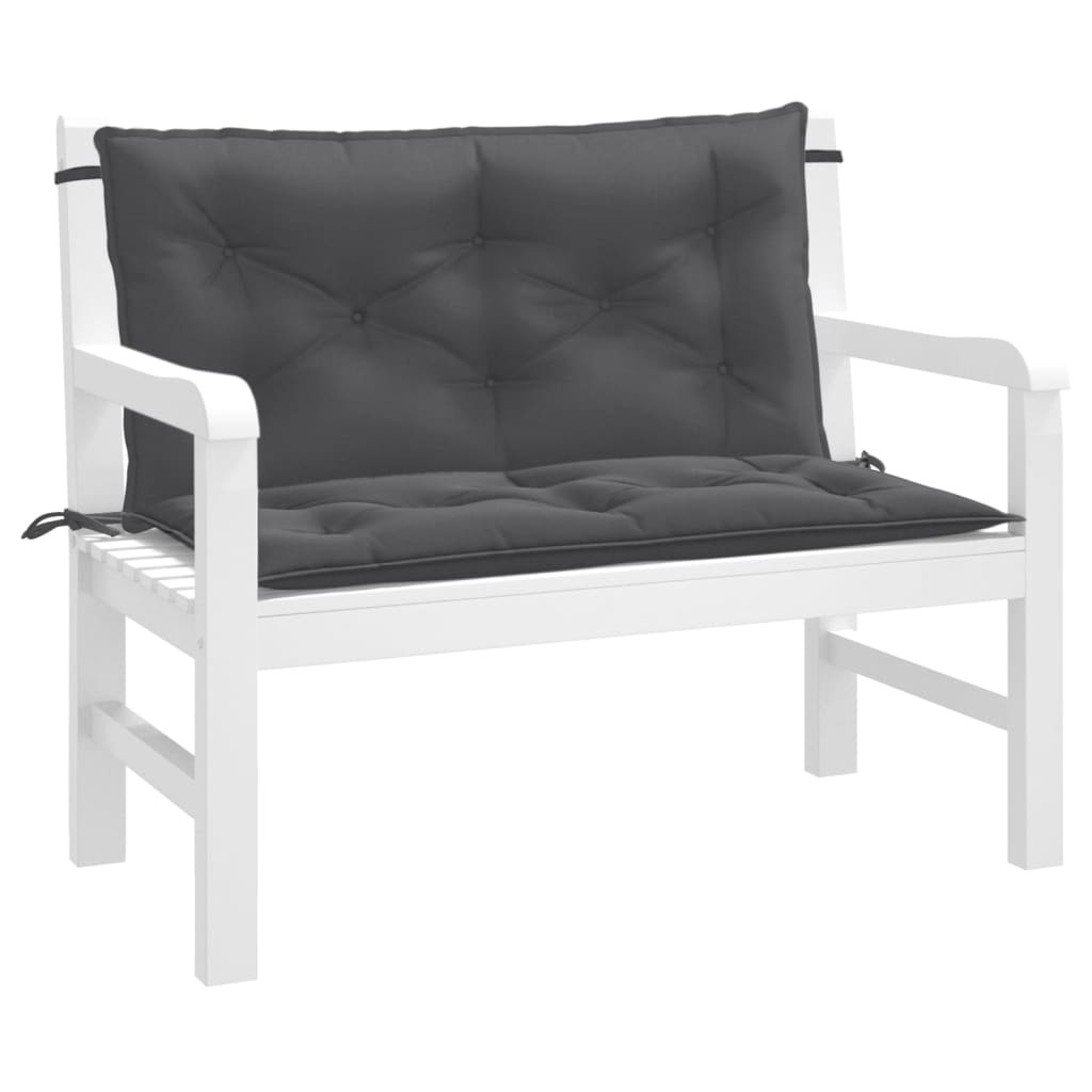 vidaXL Gartenbank-Auflagen 2 Stk. Melange Anthrazit 100x50x7 cm Stoff