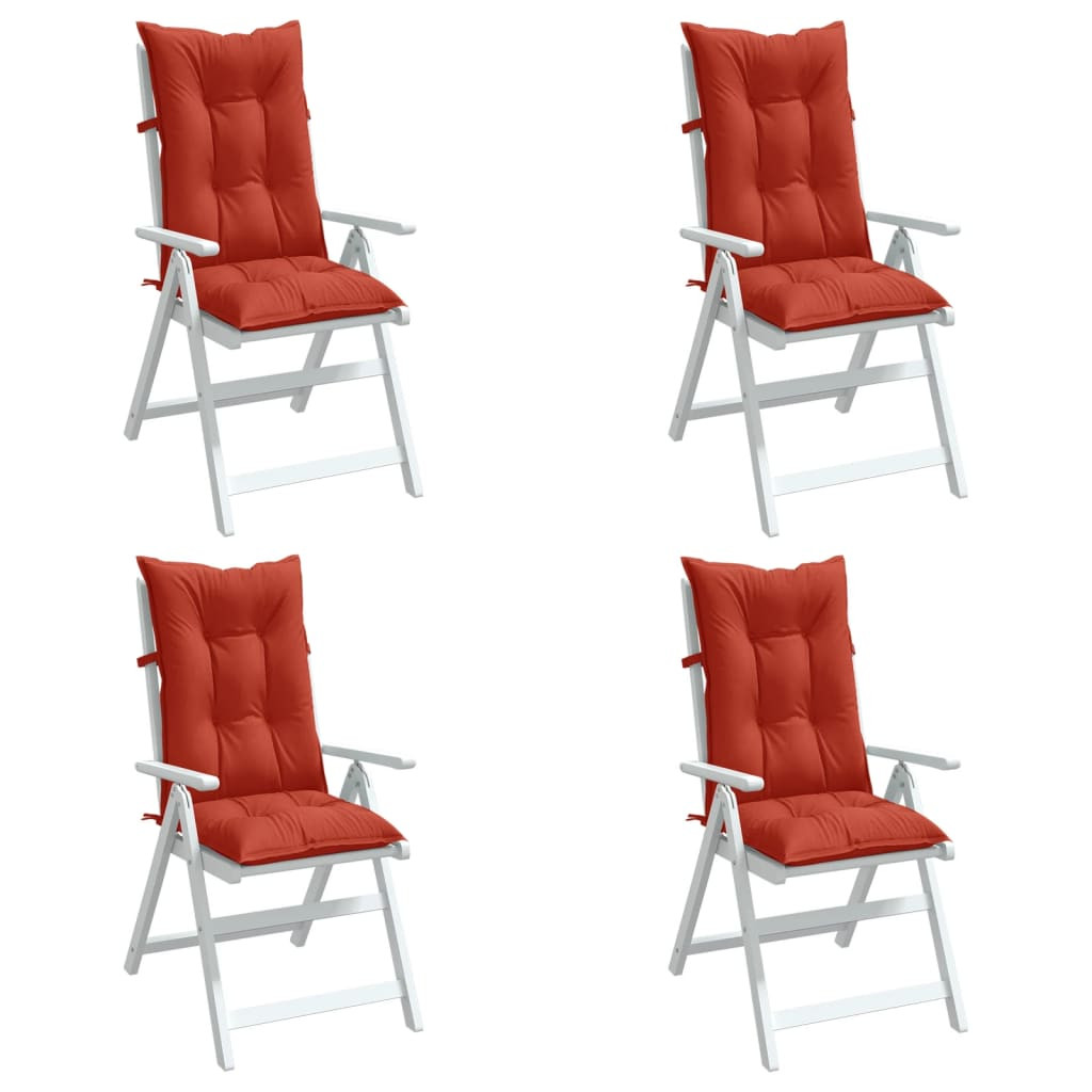 vidaXL Hochlehner-Auflagen 4 Stk. Melange Rot 120x50x7 cm Stoff