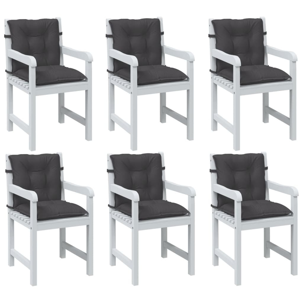 vidaXL Niedriglehner-Auflagen 6 Stk Melange Anthrazit 100x50x7cm Stoff