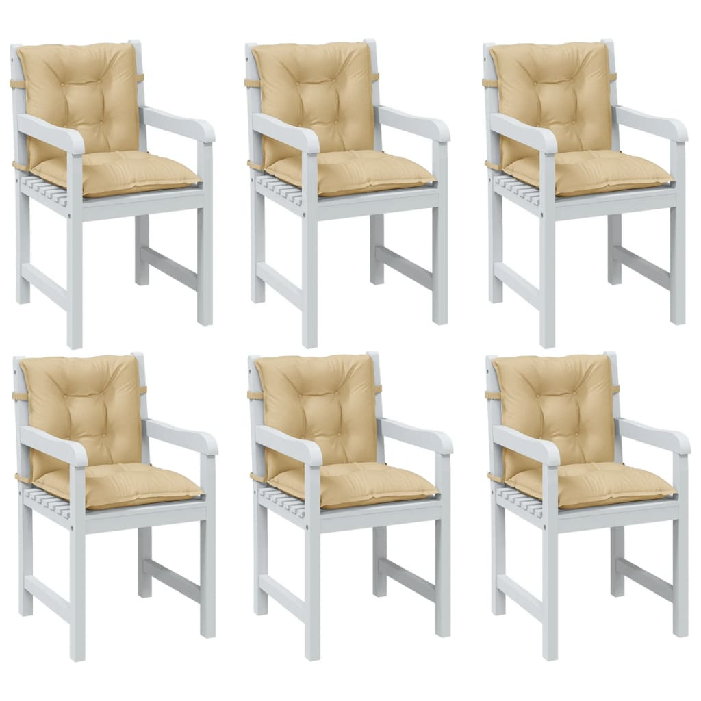 vidaXL Niedriglehner-Auflagen 6 Stk. Melange Beige 100x50x7 cm Stoff