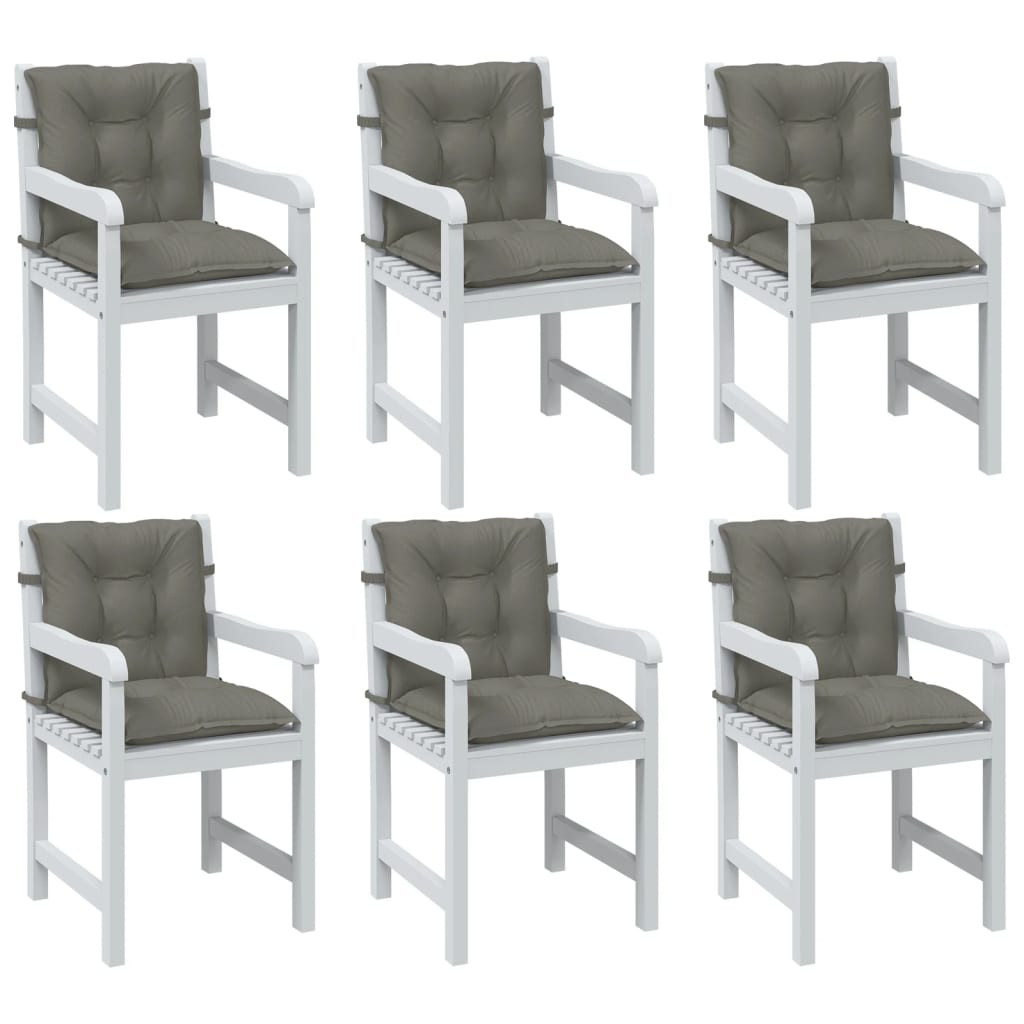 vidaXL Niedriglehner-Auflagen 6 Stk. Dunkelgrau 100x50x7 cm Stoff