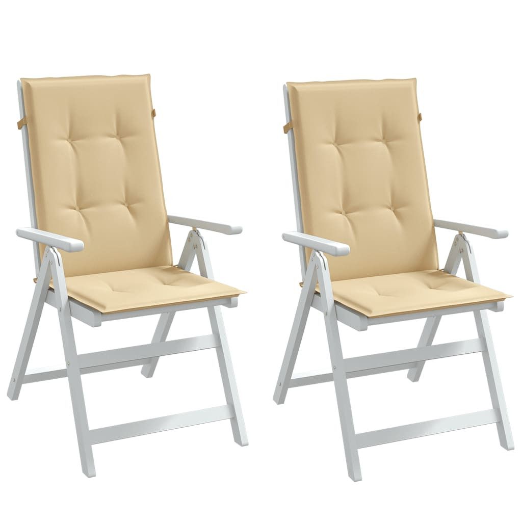 vidaXL Hochlehner-Auflagen 2 Stk. Melange Beige 120x50x4 cm Stoff