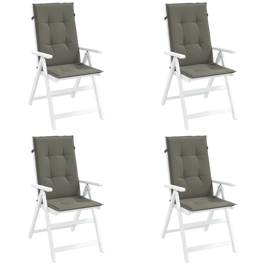 vidaXL Hochlehner-Auflagen 4 Stk. Melange Dunkelgrau 120x50x4 cm Stoff