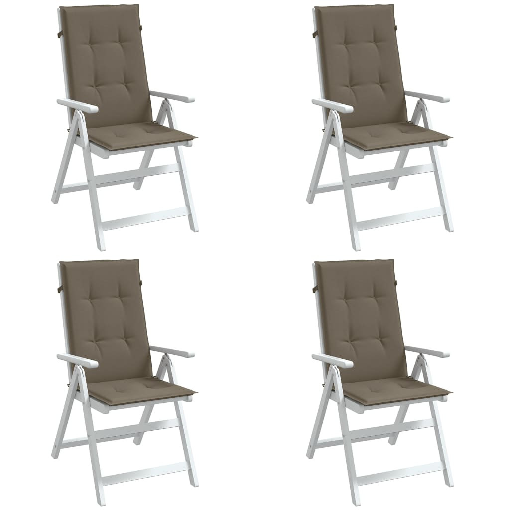 vidaXL Hochlehner-Auflagen 4 Stk. Melange Taupe 120x50x4 cm Stoff
