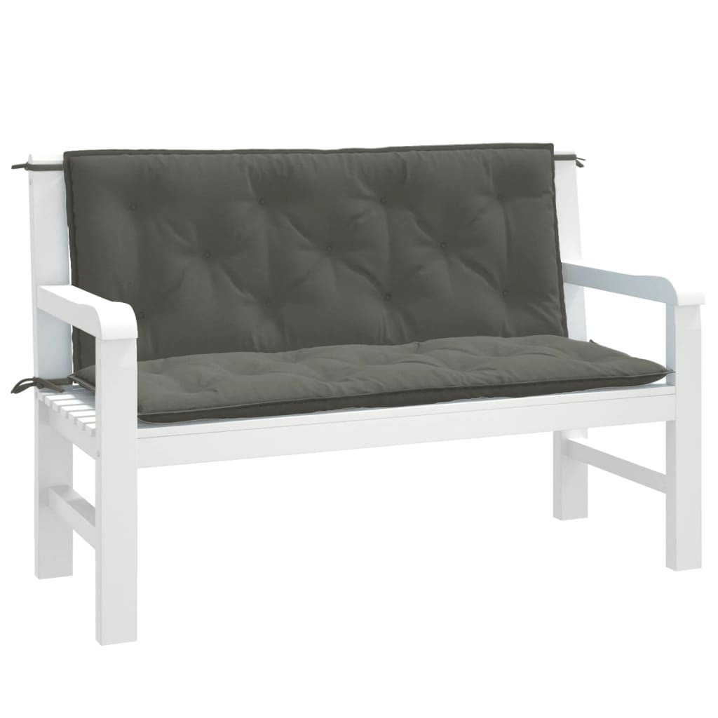 vidaXL Gartenbank-Auflagen 2 Stk. Melange Dunkelgrau 120x50x7 cm Stoff