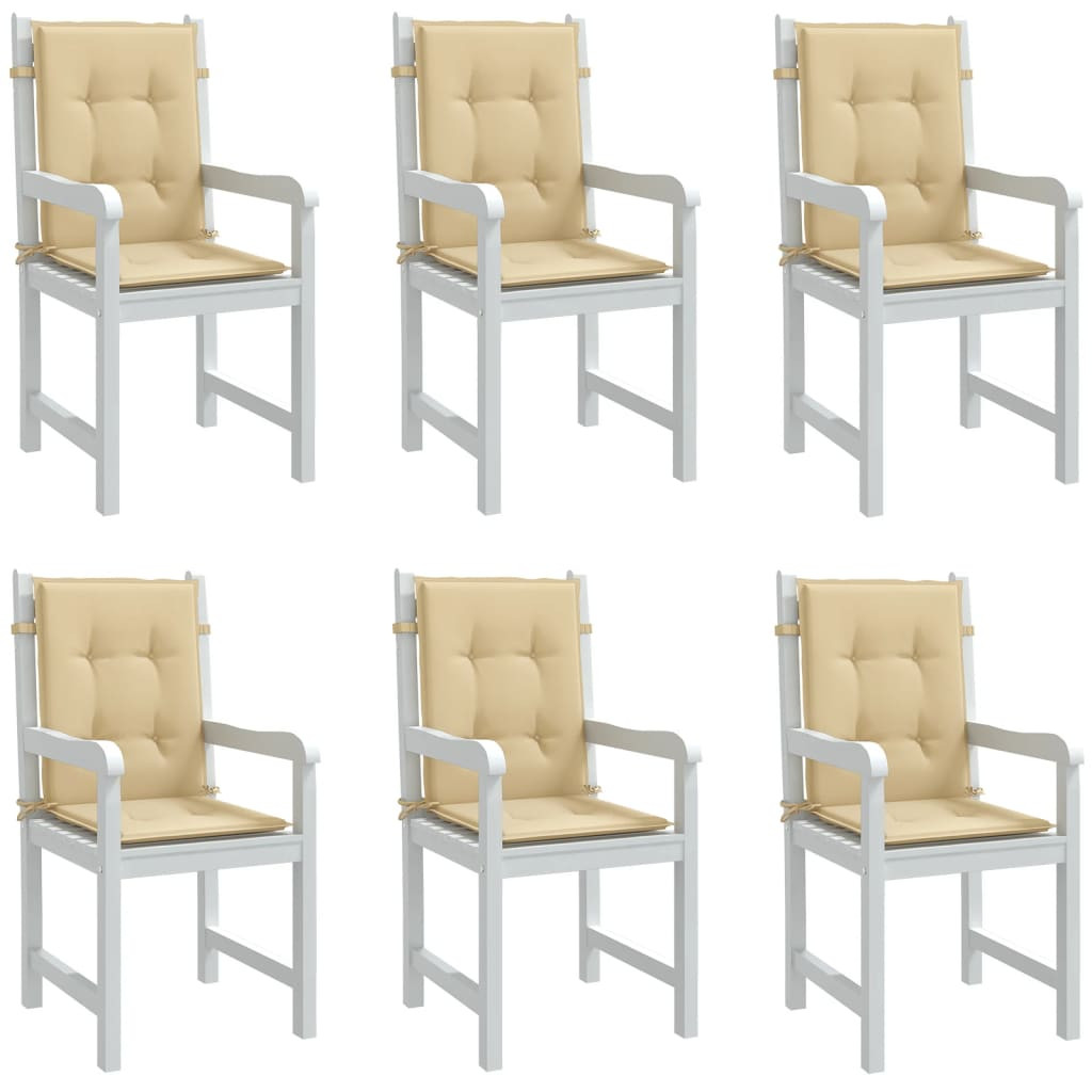 vidaXL Niedriglehner-Auflagen 6 Stk. Melange Beige 100x50x4 cm Stoff
