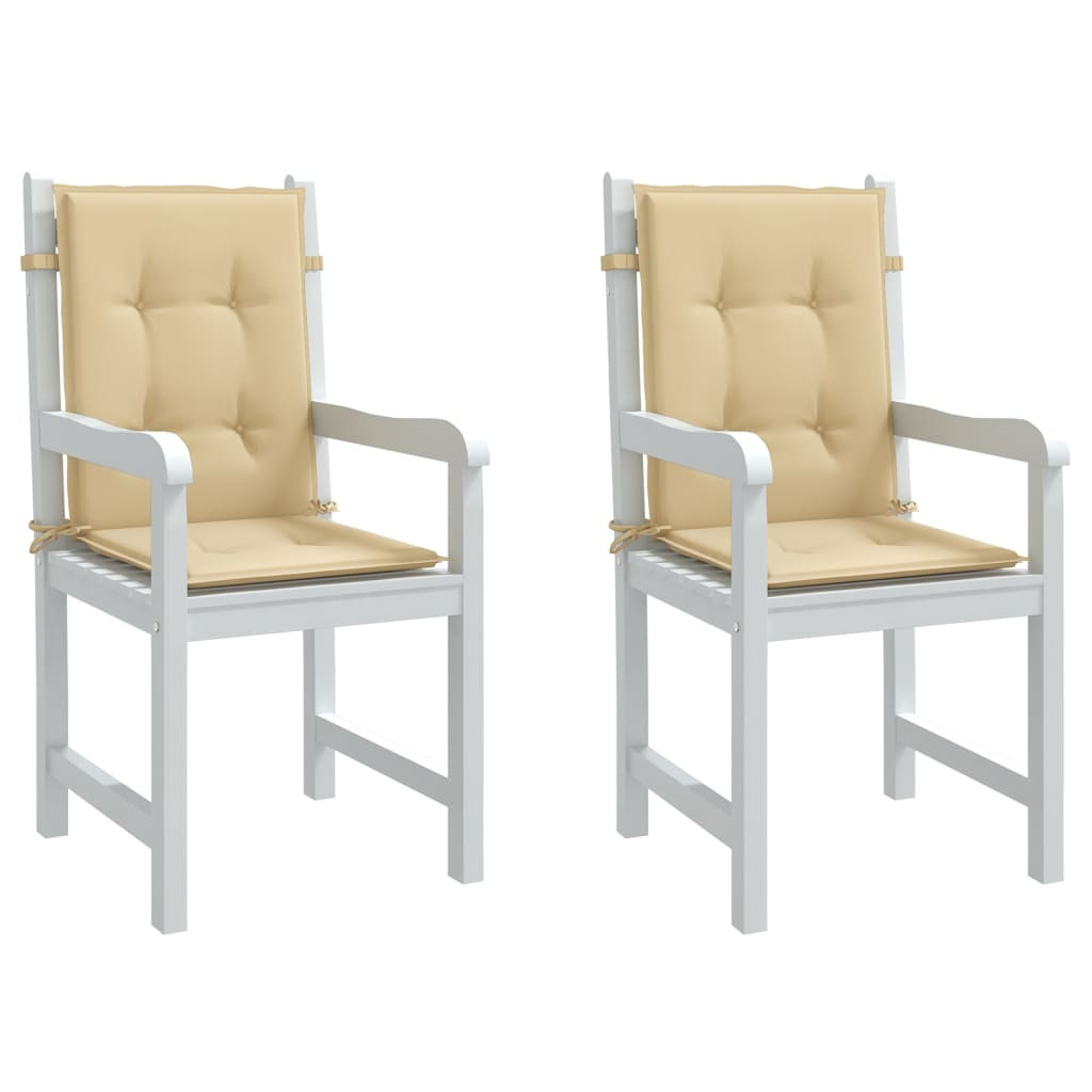 vidaXL Niedriglehner-Auflagen 2 Stk. Melange Beige 100x50x4 cm Stoff