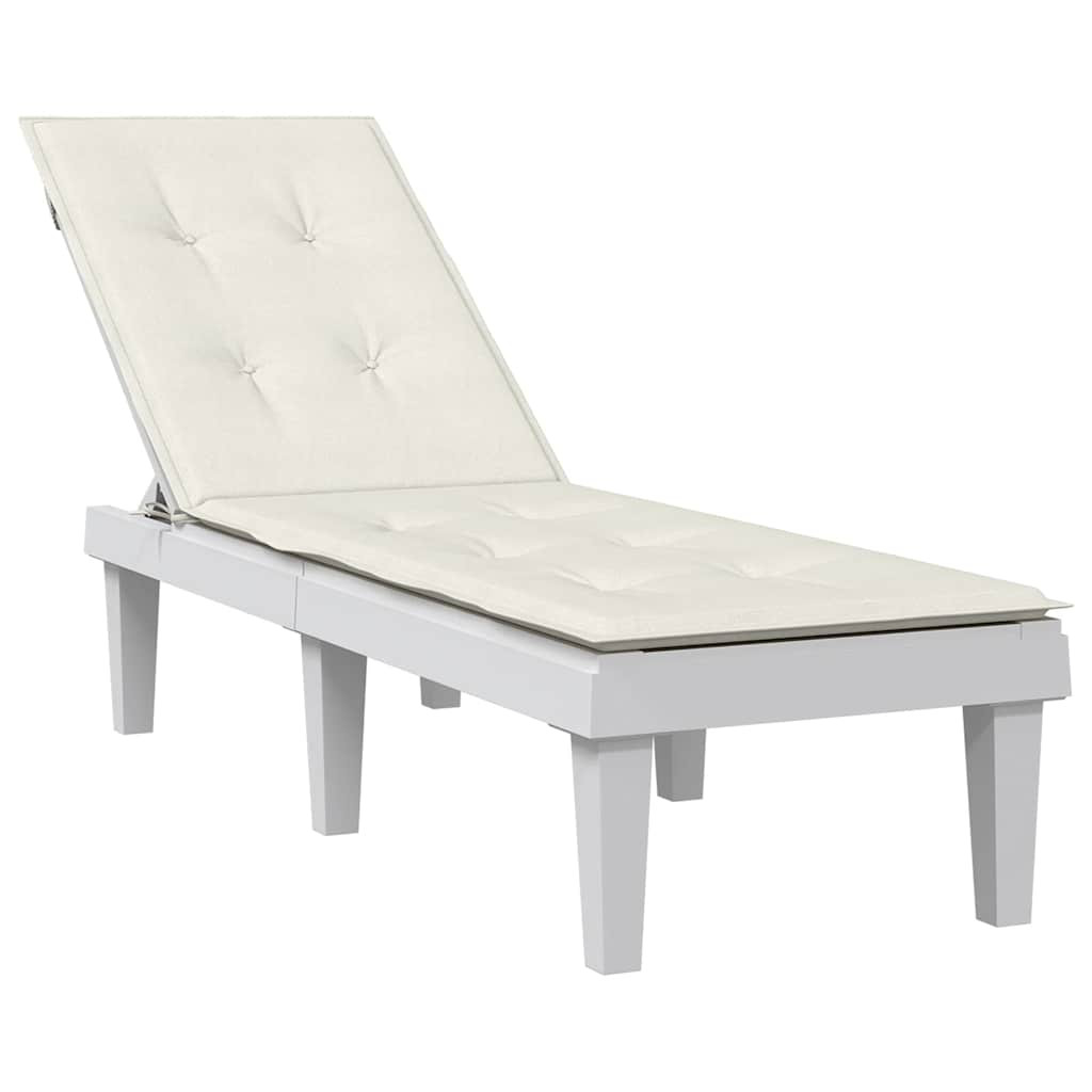 vidaXL Liegestuhl-Auflage Melange Creme (75+105) x 50 x 4 cm Stoff